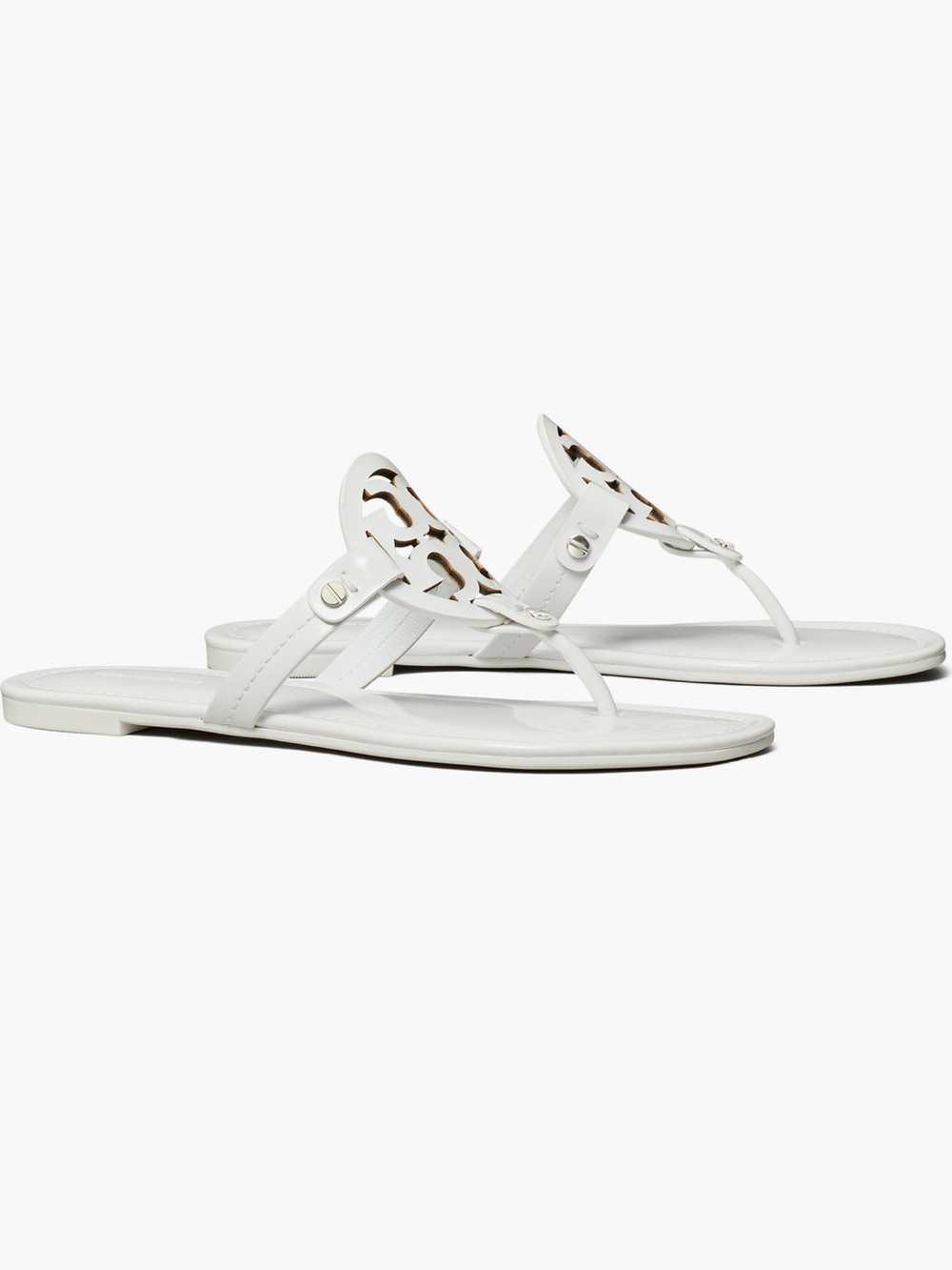 Tory Burch White Miller Thong Sandals 9